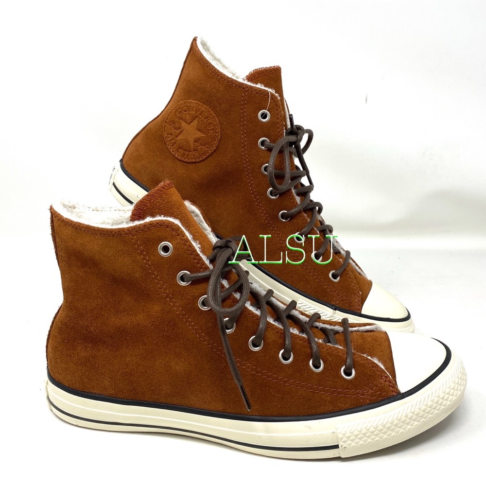 Converse Ctas High Suede Fur Cinnamon Women Sneake - Picture 5 of 9